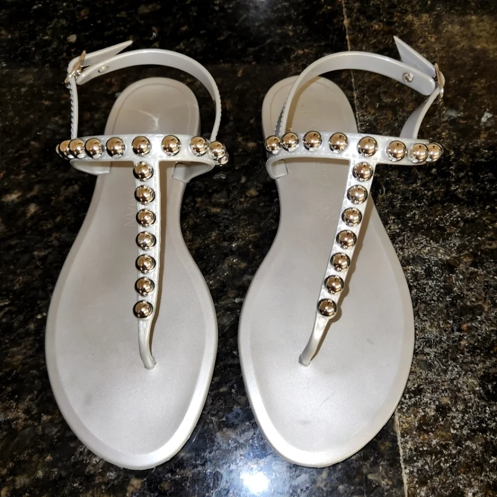 Stuart Weitzman glossy silver